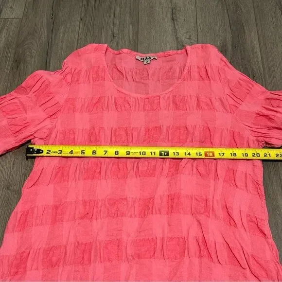 Flax Womens Textured Ruffle Linen Cotton Tunic Top Size Medium - Picture 6 of 8